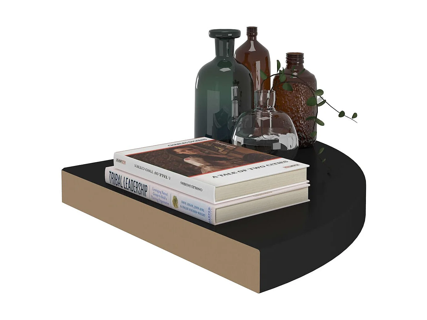 Étagères d'angle flottantes 2 pcs Noir 35x35x3,8 MDF