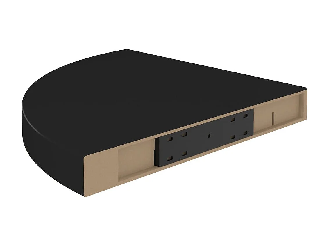 Étagères d'angle flottantes 2 pcs Noir 35x35x3,8 MDF