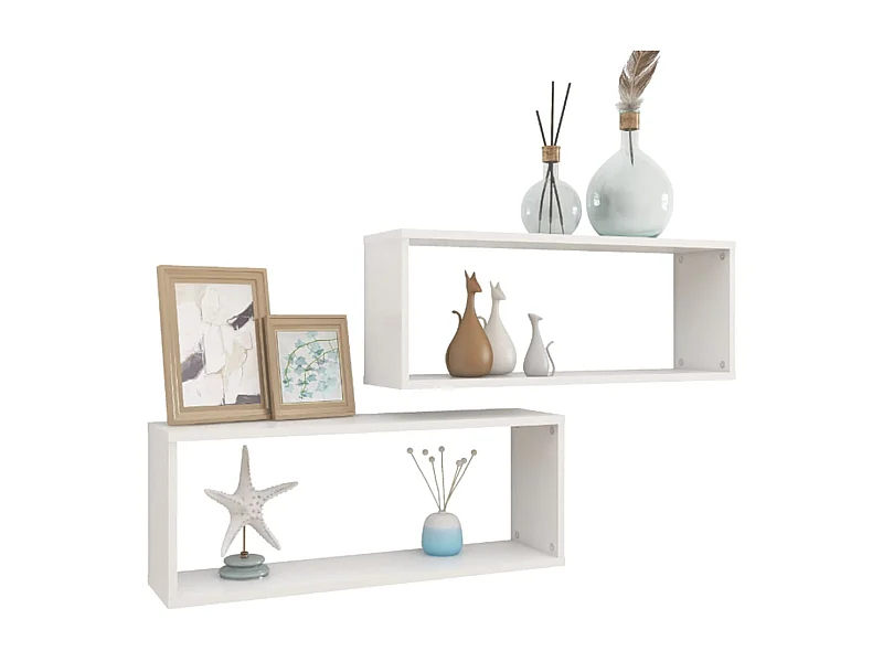 Étagères murales cube 2 pcs Blanc 60x15x23