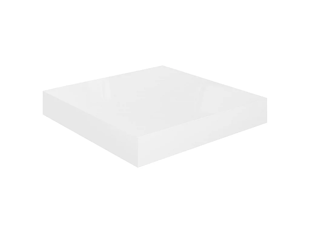 Étagère murale flottante Blanc brillant 23x23,5x3,8 MDF