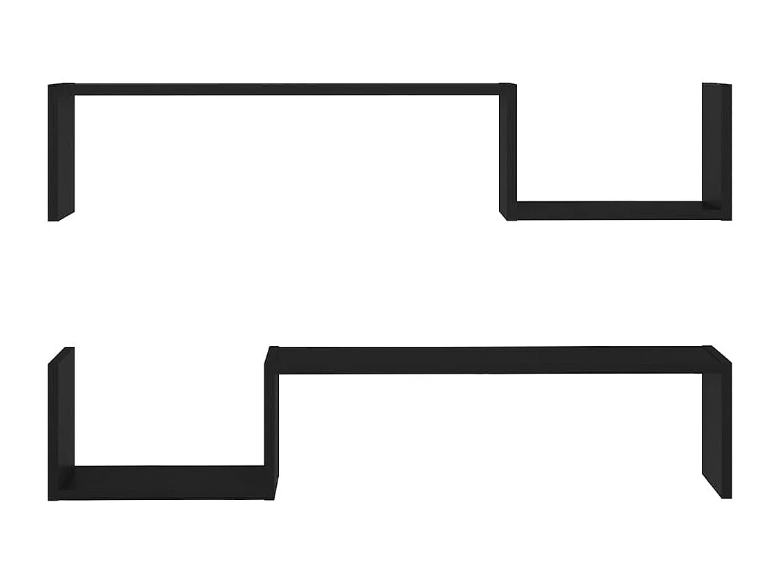 Lot de 2 étagères murales en bois Kolika L100xH20xP15 – Collection originale-Blanc