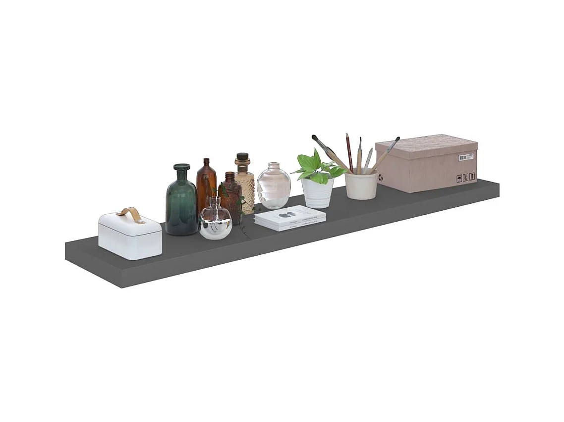 Étagère murale flottante Gris brillant 120x23,5x3,8 MDF