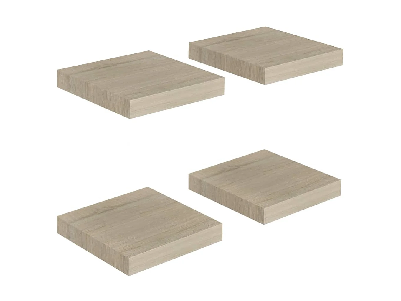 Étagères murales flottantes 4 pcs Chêne 23x23,5x3,8 MDF