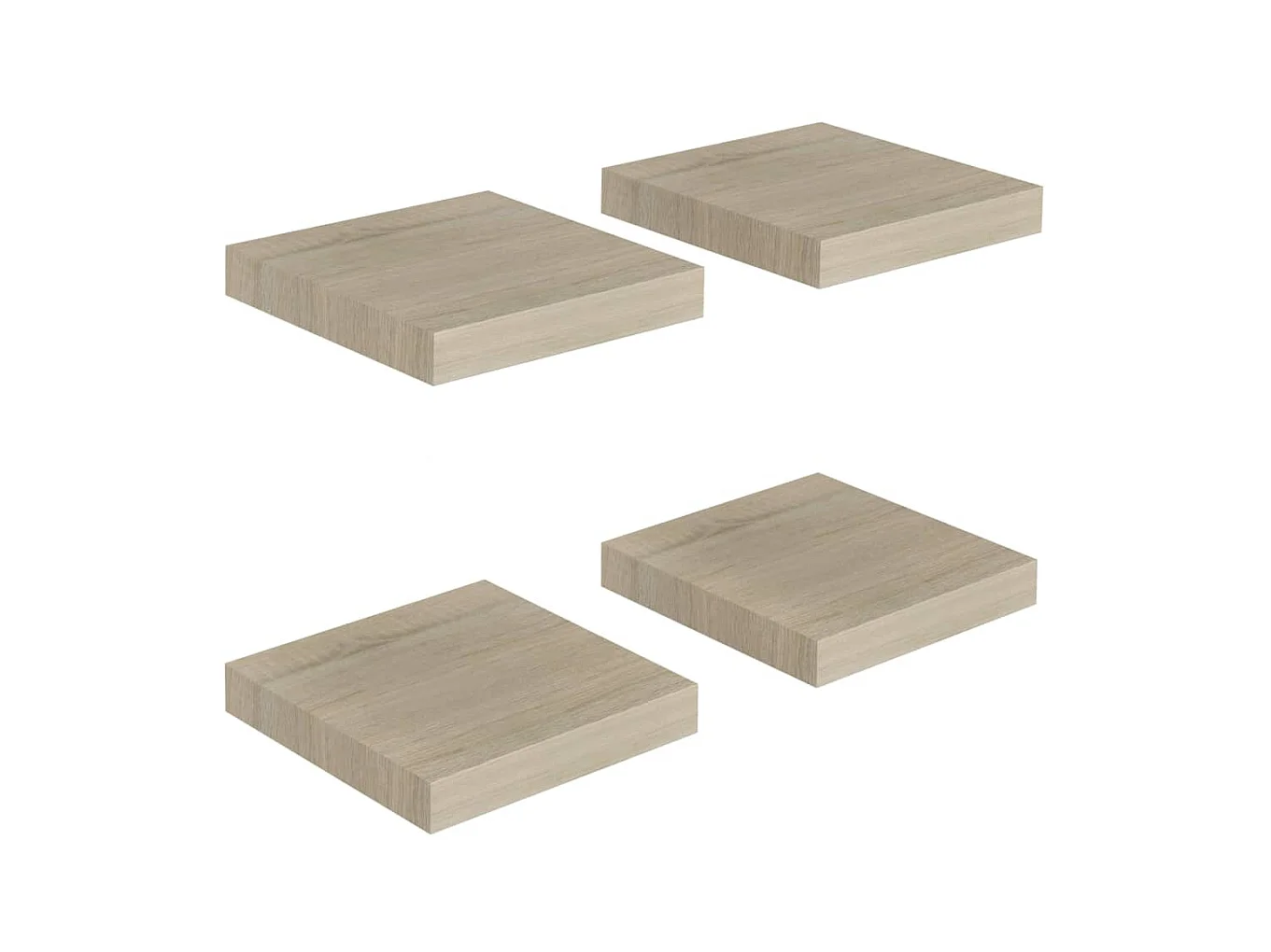 Étagères murales flottantes 4 pcs Chêne 23x23,5x3,8 MDF