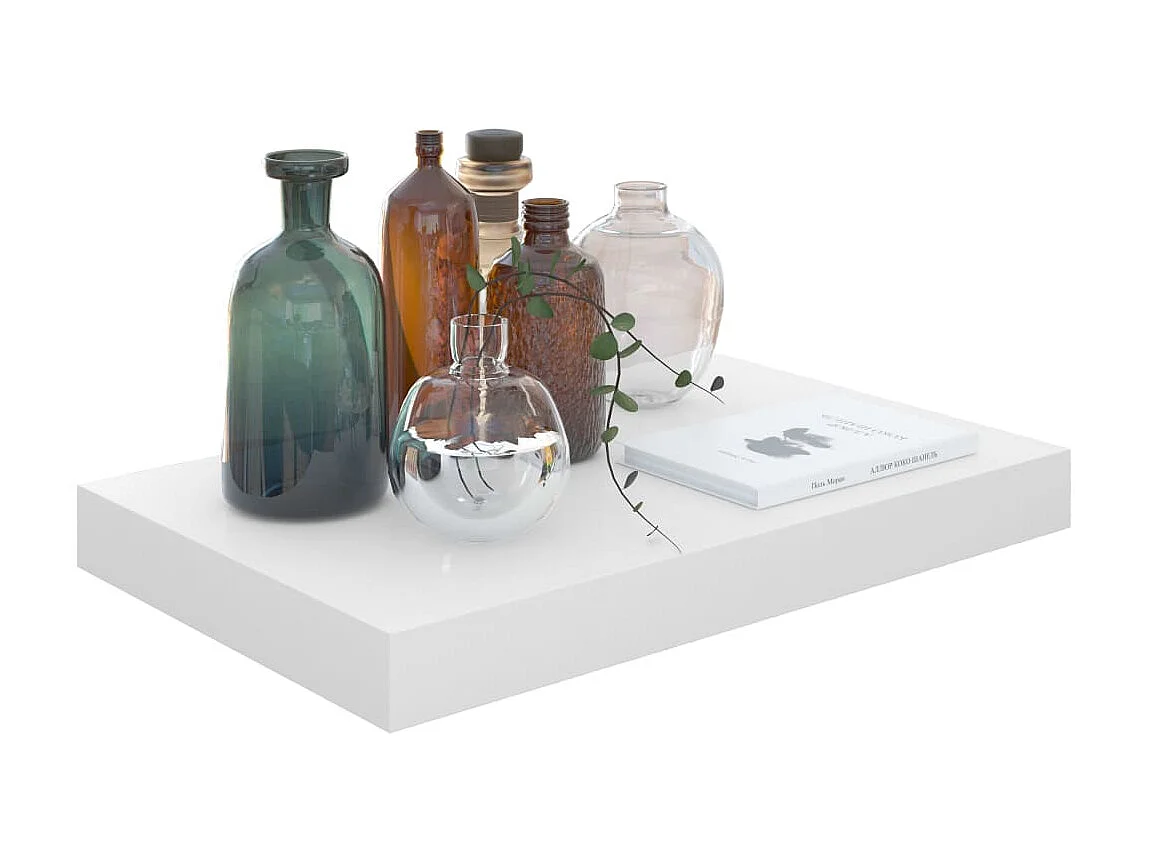 Étagère murale flottante Blanc brillant 40x23x3,8 MDF