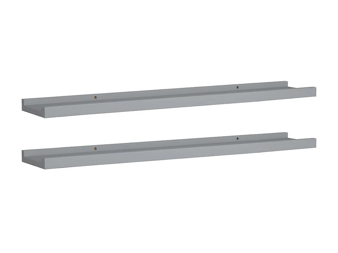 Étagères à rebord pour cadre photo 2 pcs Gris 80x9x3 MDF