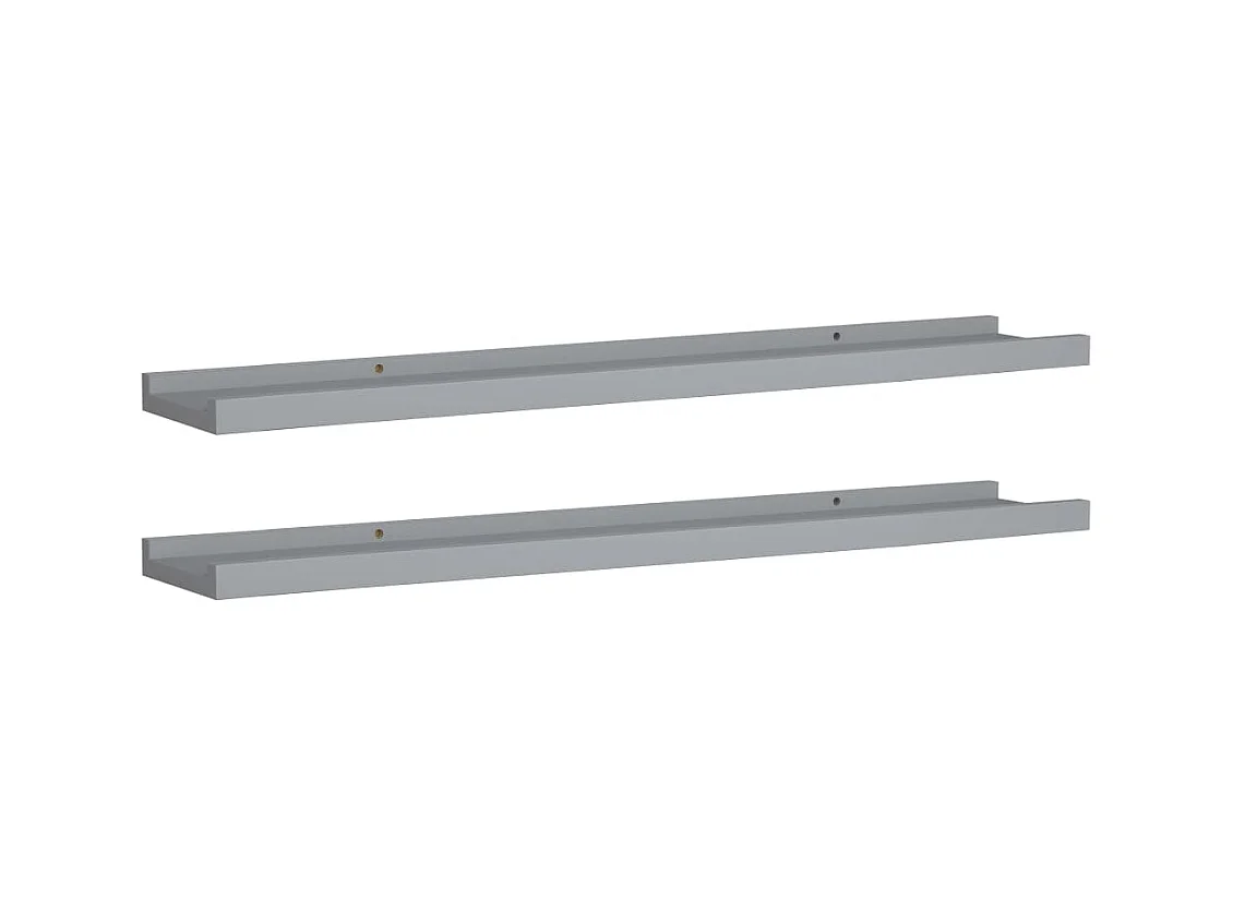 Étagères à rebord pour cadre photo 2 pcs Gris 80x9x3 MDF
