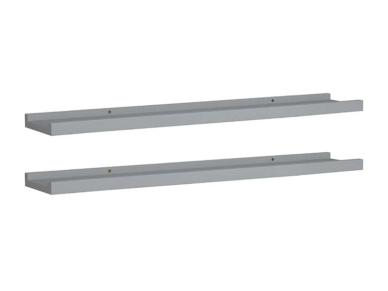 Étagères à rebord pour cadre photo 2 pcs Gris 80x9x3 MDF