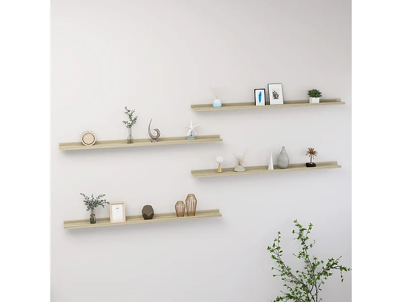 Étagères murales 4 pcs Chêne Sonoma 115x9x3