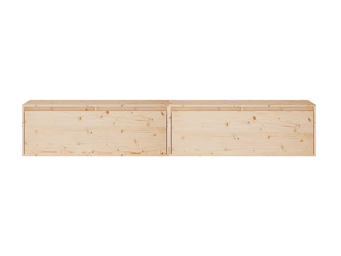 Armoires murales 2 pcs 100x30x35 Bois de pin massif