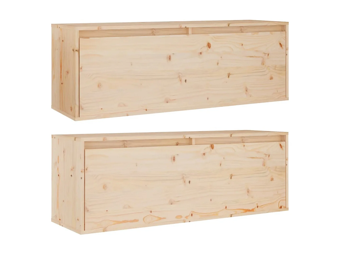 Armoires murales 2 pcs 100x30x35 Bois de pin massif