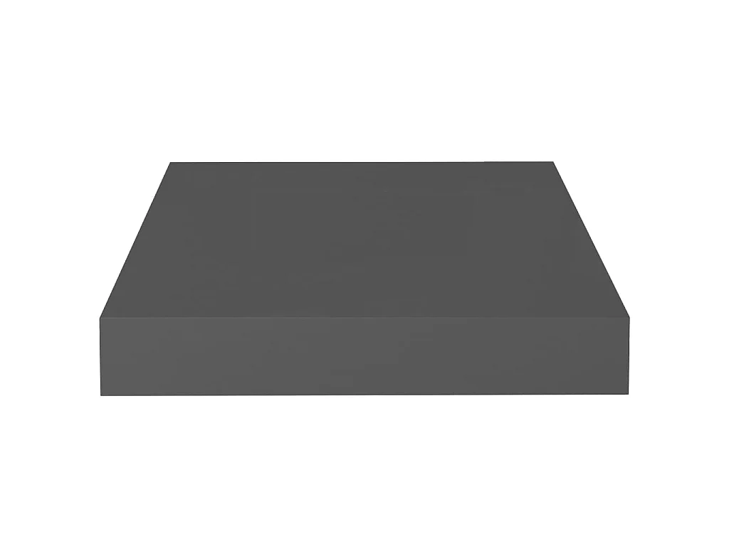 Étagère murale flottante 2 pcs Gris brillant 23x23,5x3,8 MDF