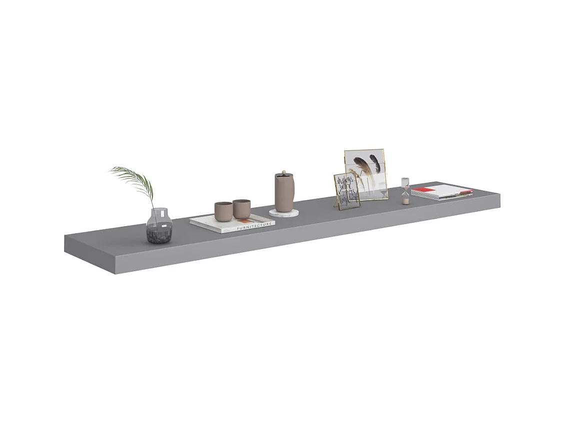 Étagère murale flottante Gris 120x23,5x3,8 MDF