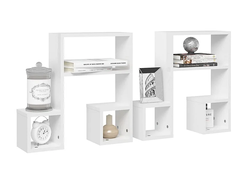 Étagères murales 2 pcs Blanc brillant 50x15x50