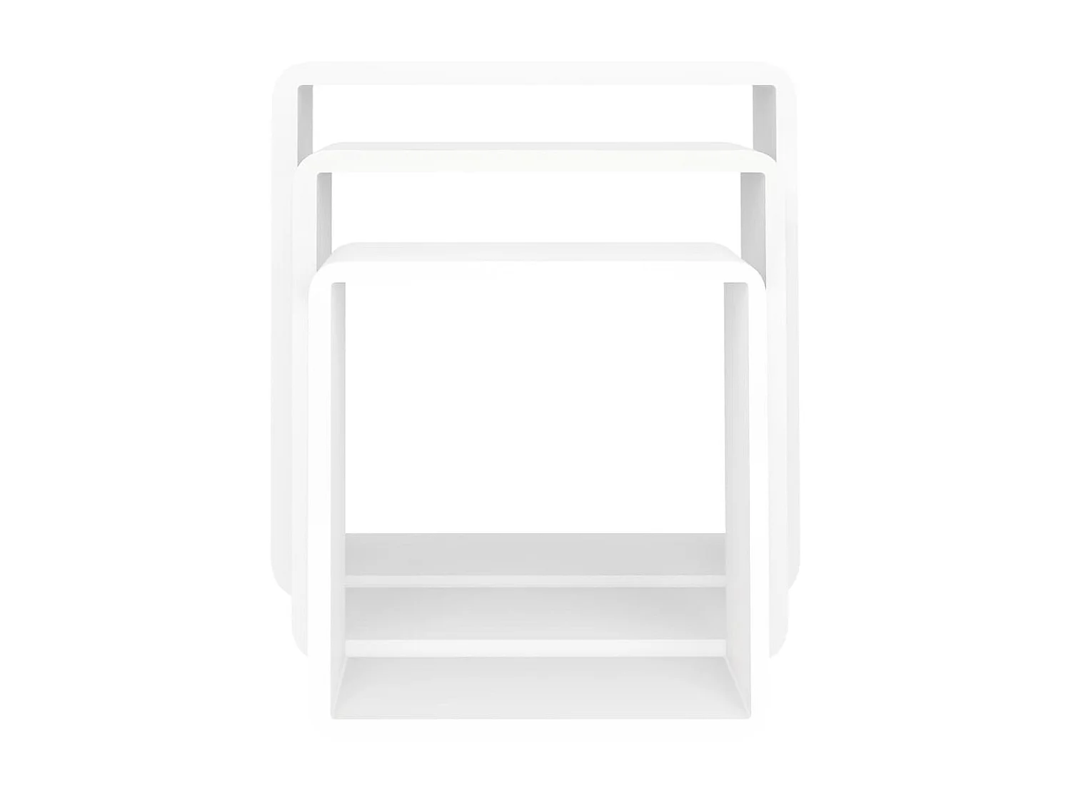 Étagères murales sous forme de cube 3 pcs Blanc MDF 2