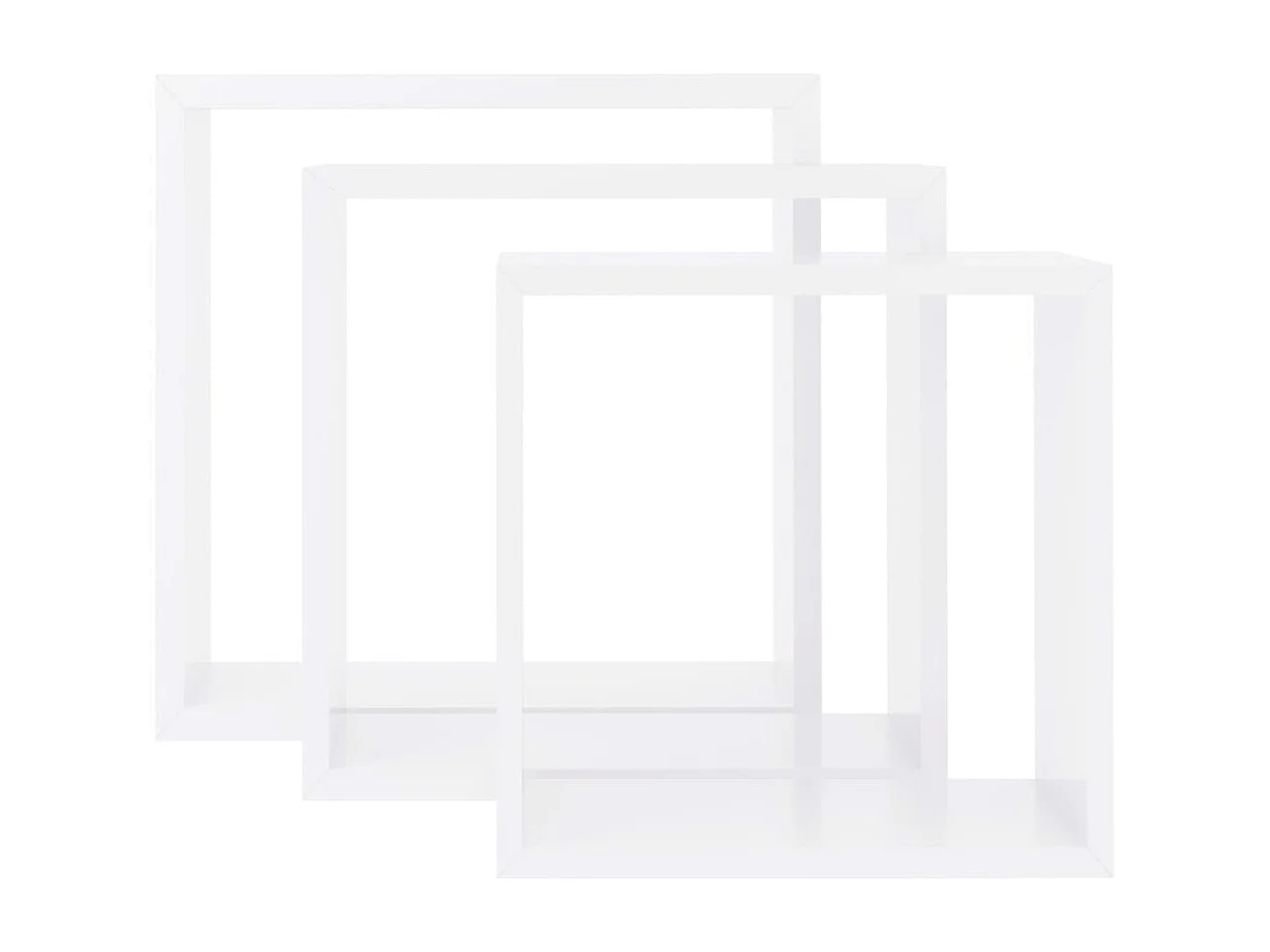 Étagères murales sous forme de cube 3 pcs Blanc MDF
