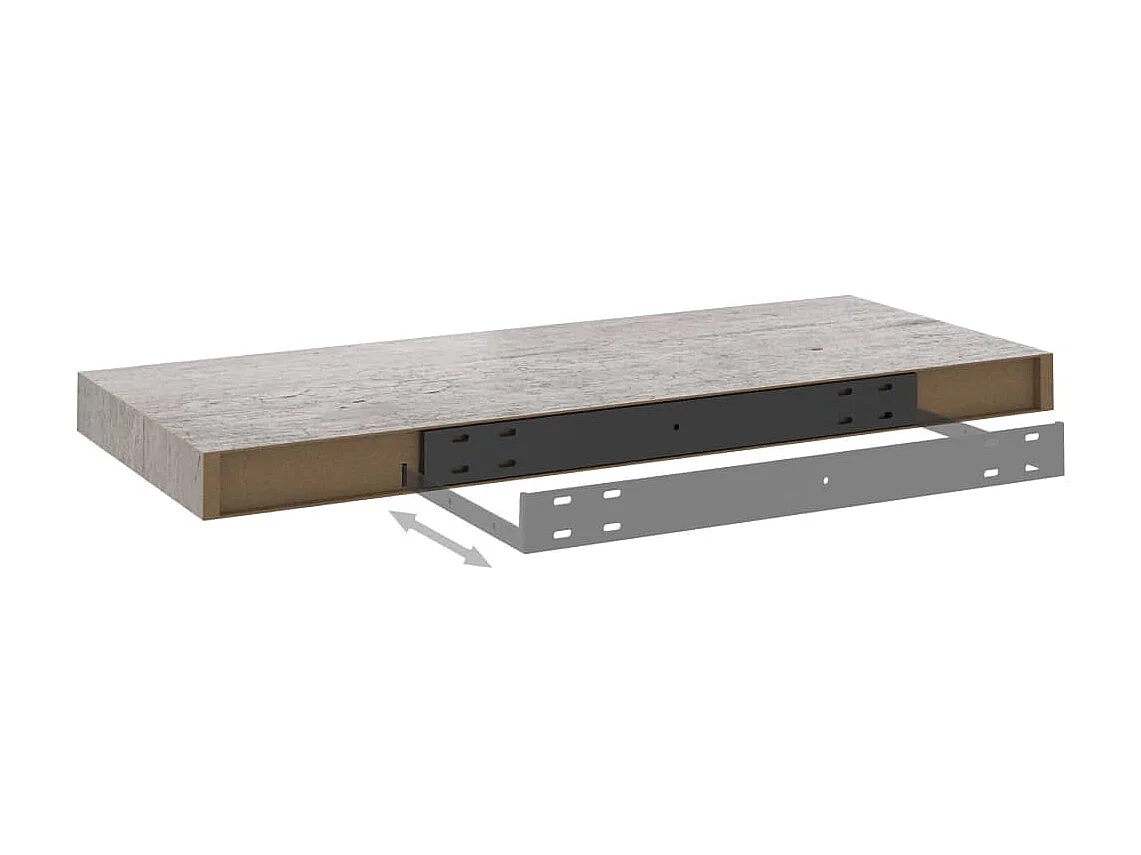 Étagère murale flottante Gris béton 60x23,5x3,8 MDF