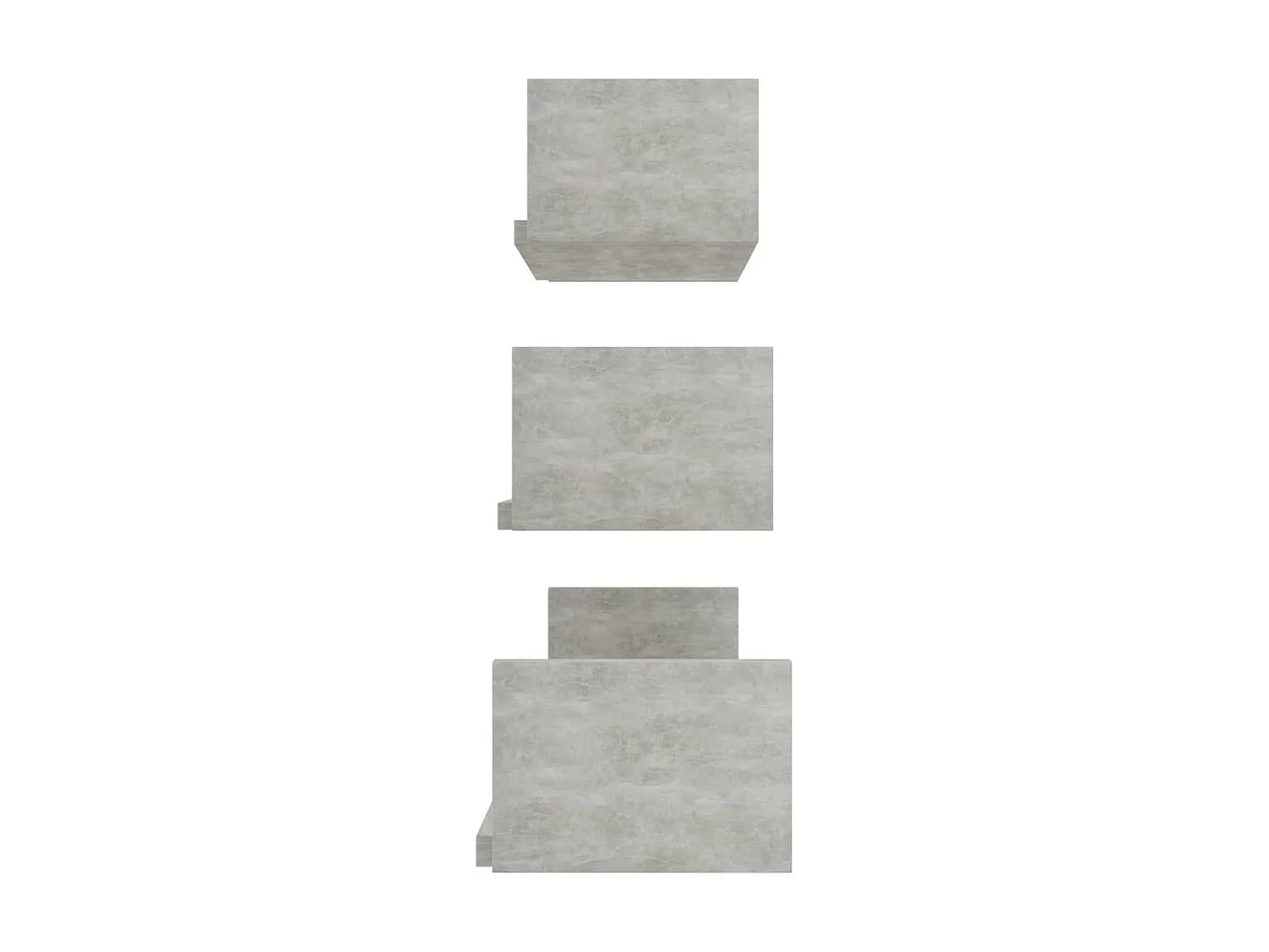 Étagères murales 3 pcs Gris béton