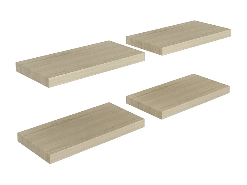 Étagères murales flottantes 4 pcs Chêne 50x23x3,8 MDF