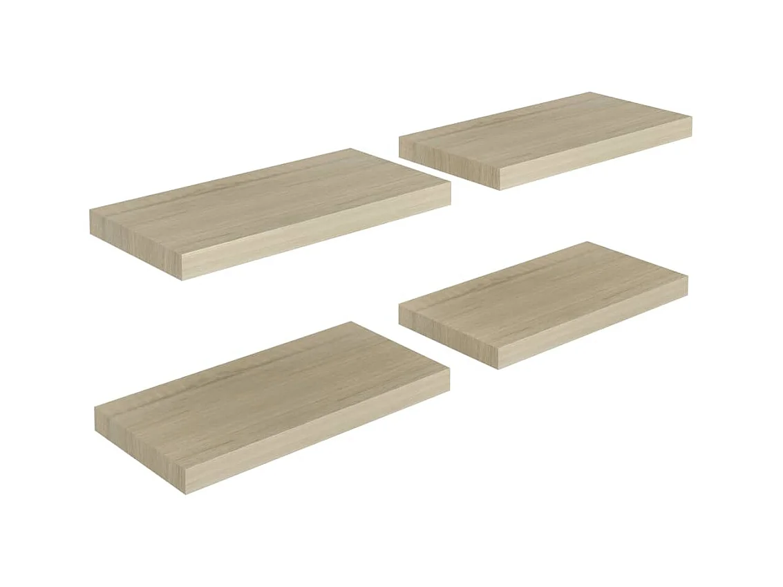 Étagères murales flottantes 4 pcs Chêne 50x23x3,8 MDF