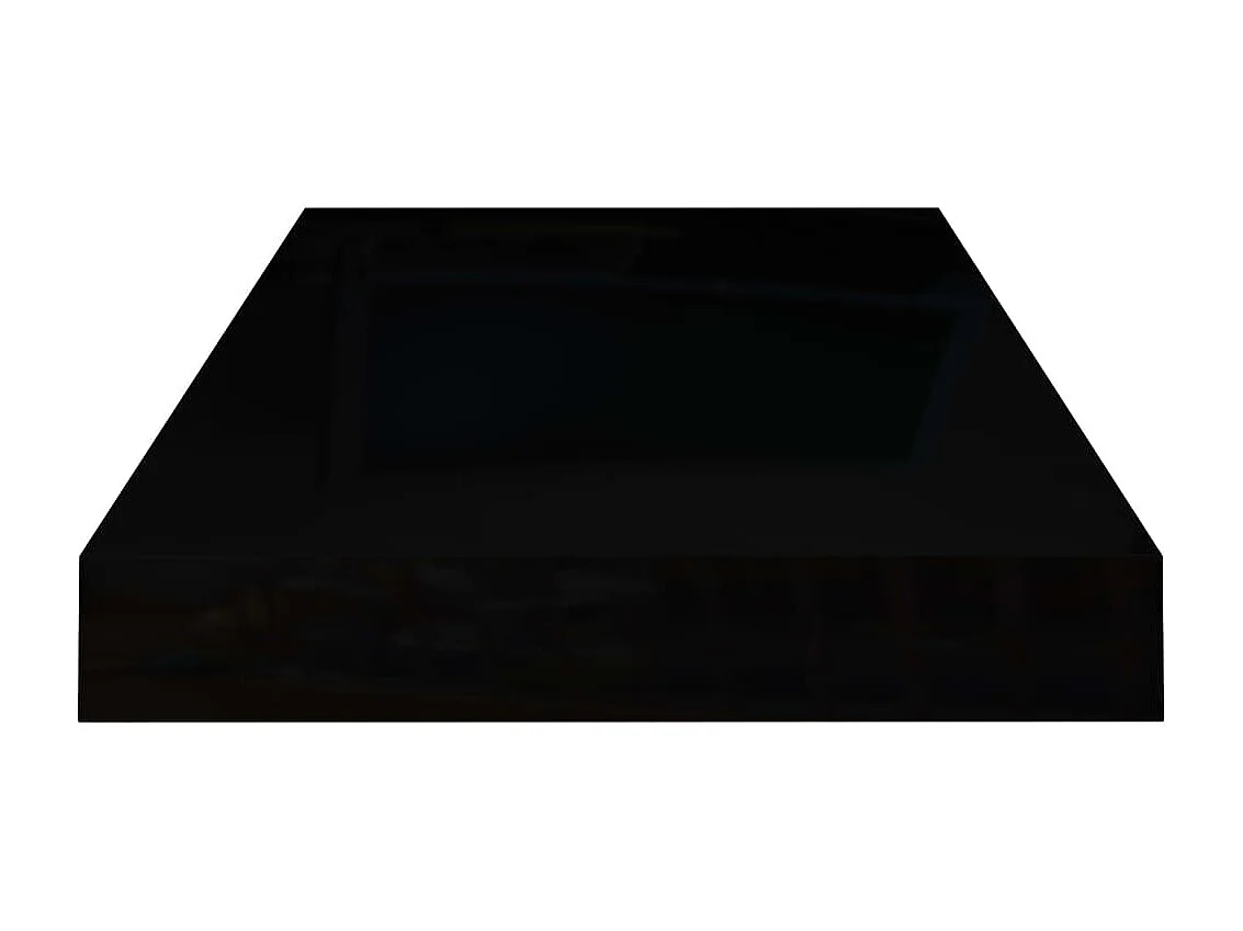 Étagère murale flottante Noir brillant 50x23x3,8 MDF