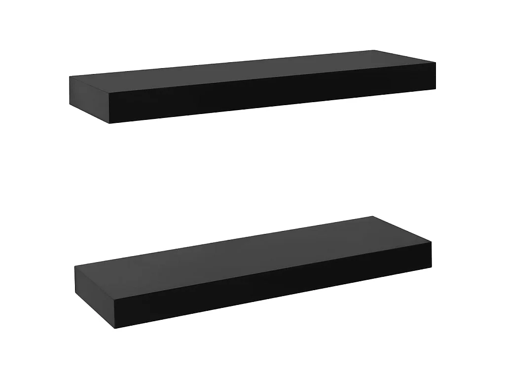 Étagères murales flottantes 2 pcs Noir 40x20x3,8