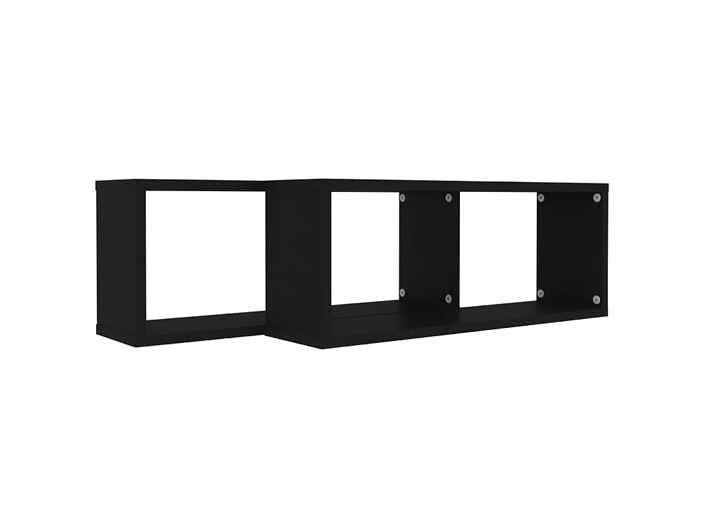 Étagères cube murales 2 pcs Noir 60x15x23