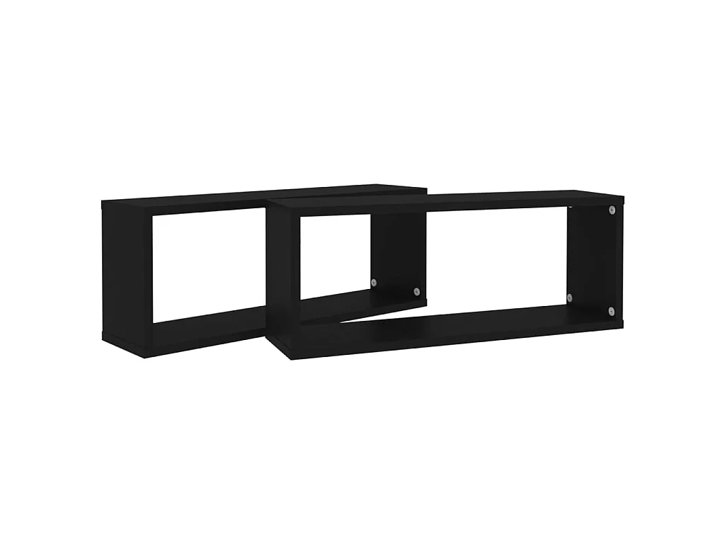 Étagères cube murales 2 pcs Noir 60x15x23
