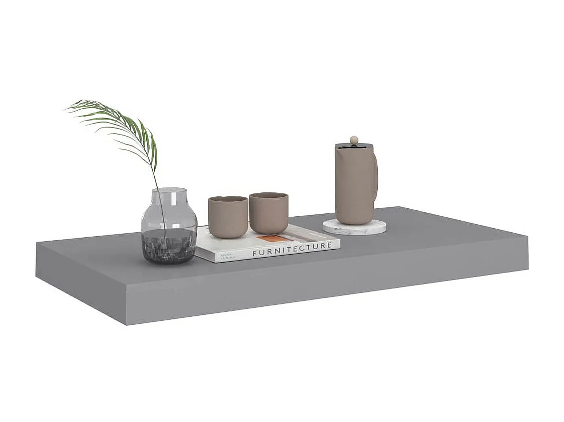 Étagère murale flottante Gris 50x23x3,8 MDF