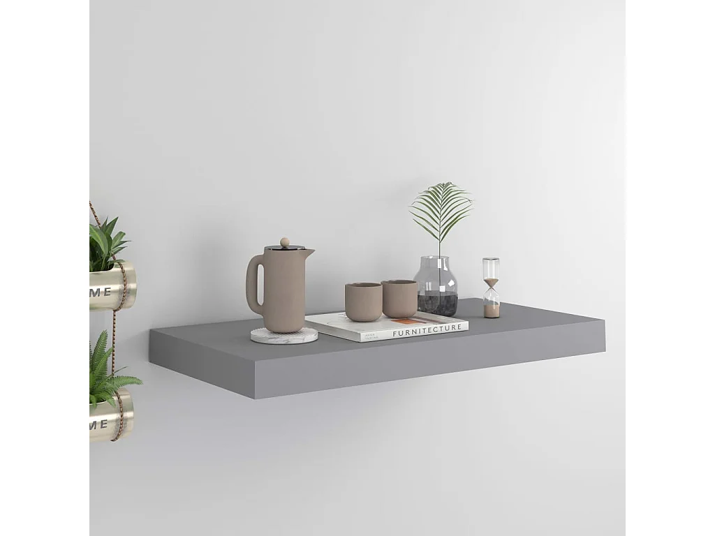 Étagère murale flottante Gris 50x23x3,8 MDF