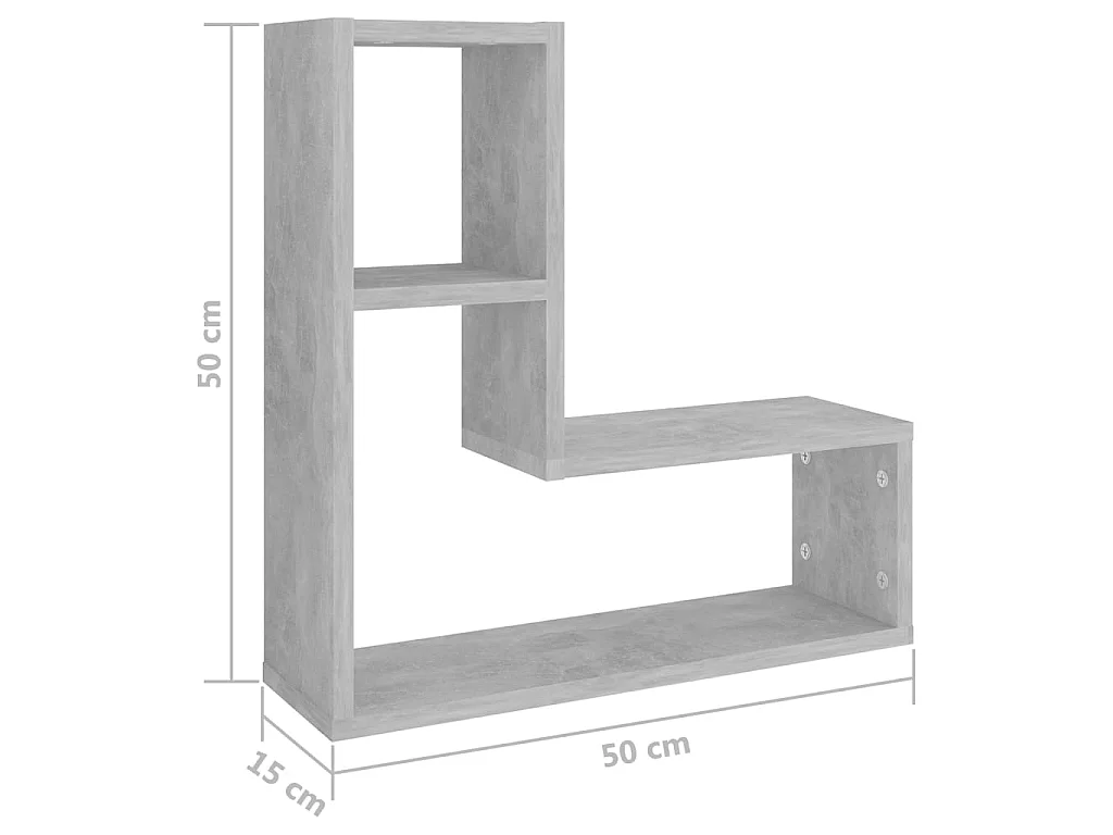 Étagères murales 2 pcs Gris béton 50x15x50