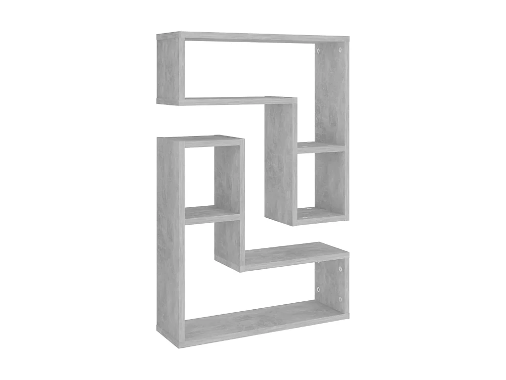 Wandschappen 2 st 50x15x50 cm bewerkt hout betongrijs