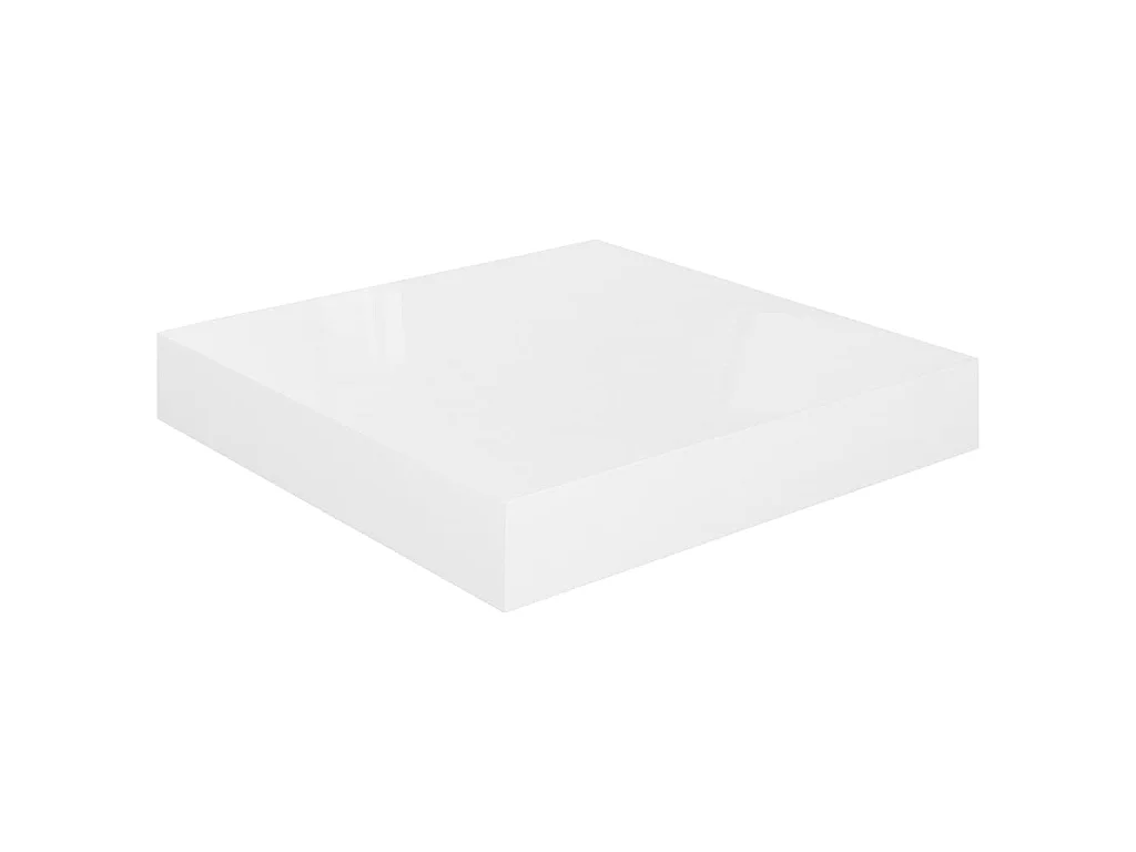 Étagère murale flottante 4 pcs Blanc brillant 23x23,5x3,8 MDF