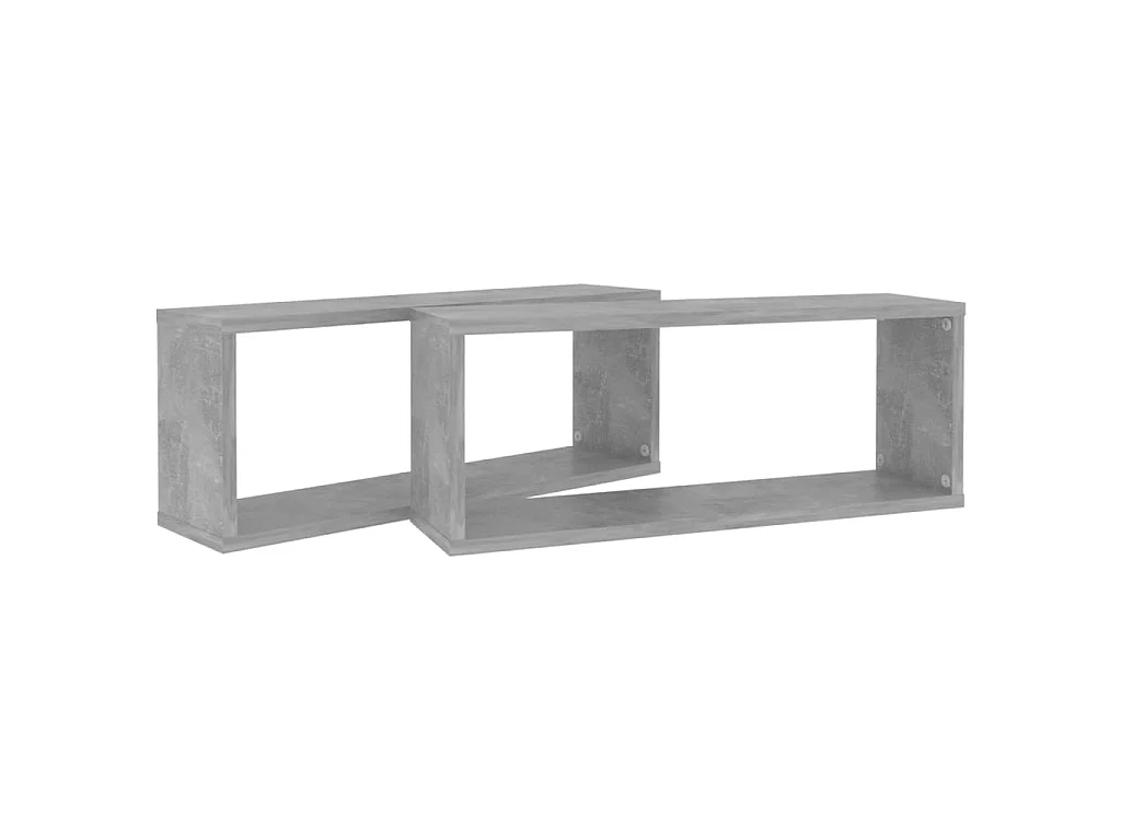 Étagères cube murales 2 pcs Gris béton 60x15x23