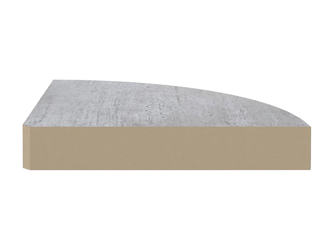 Étagères d'angle murales 4 pcs Gris béton 25x25x3,8 MDF