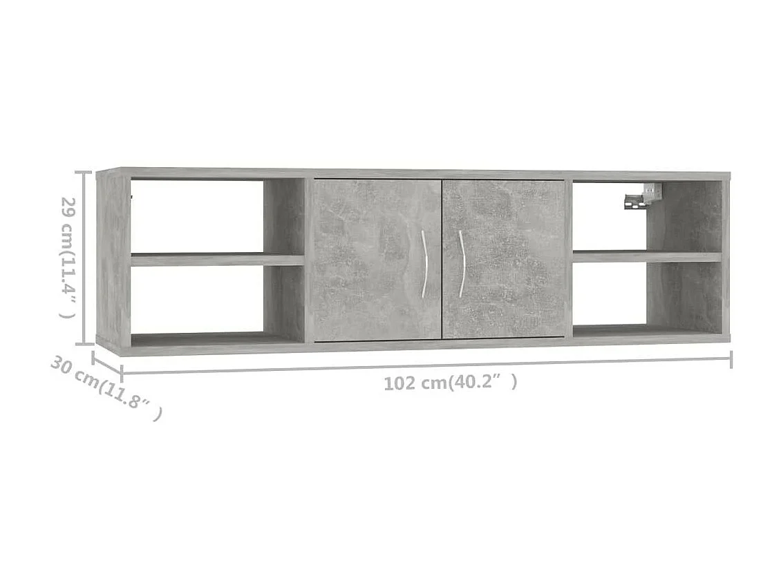 Étagère murale Gris béton 102x30x29