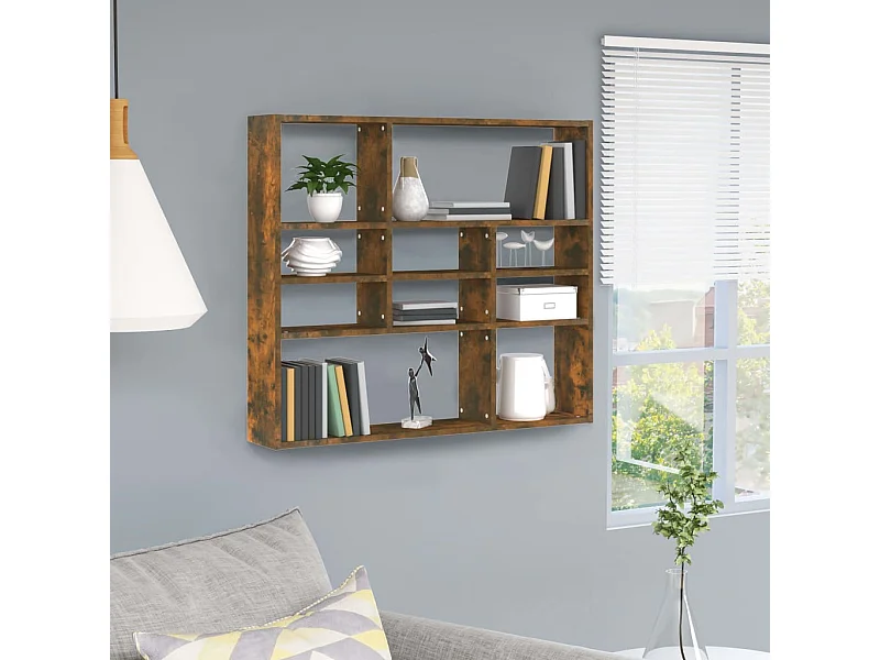 Étagère murale Chêne fumé 90x16x78 Bois d'ingénierie