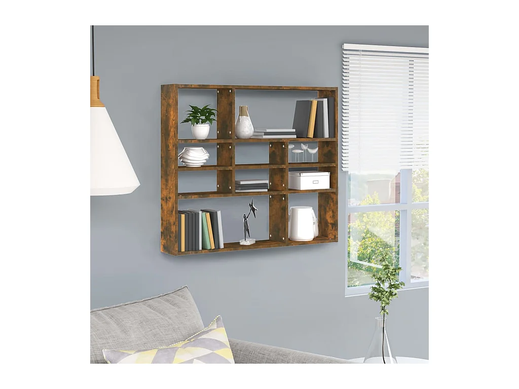 Étagère murale Chêne fumé 90x16x78 Bois d'ingénierie