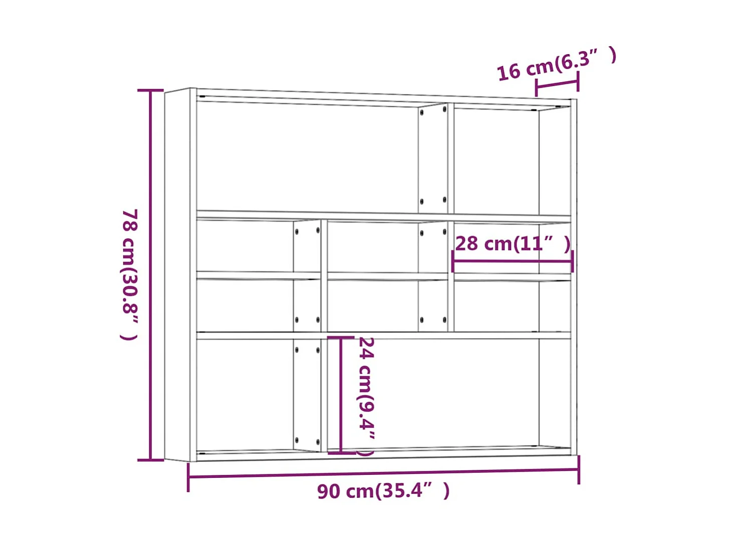 Étagère murale Chêne fumé 90x16x78 Bois d'ingénierie