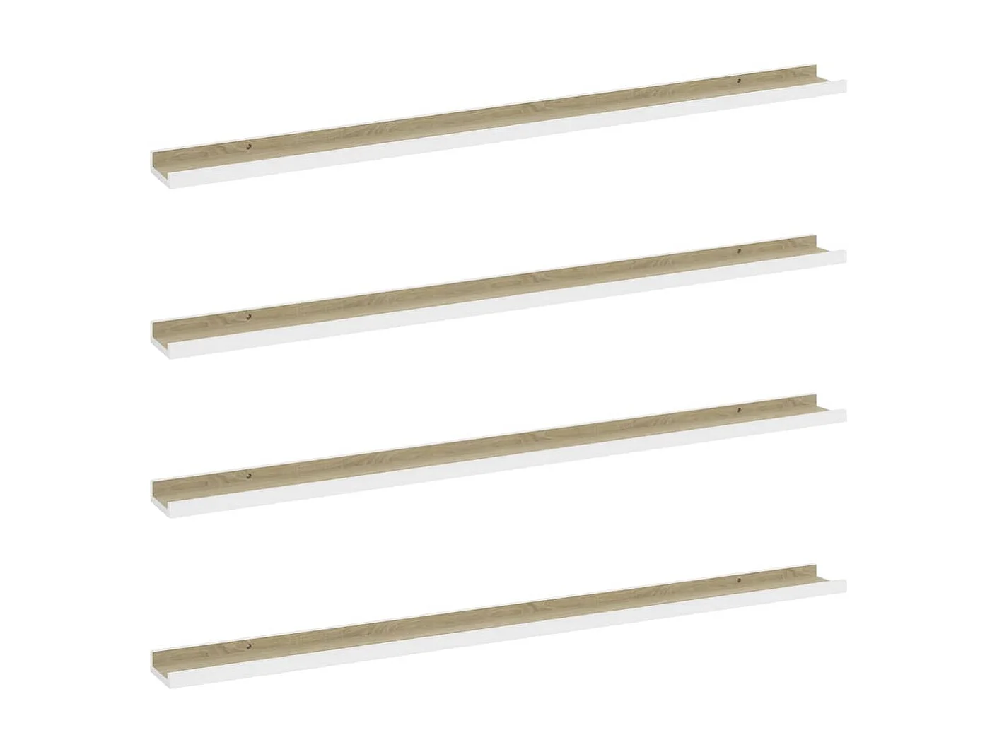 Étagères murales 4 pcs Blanc et chêne Sonoma 115x9x3