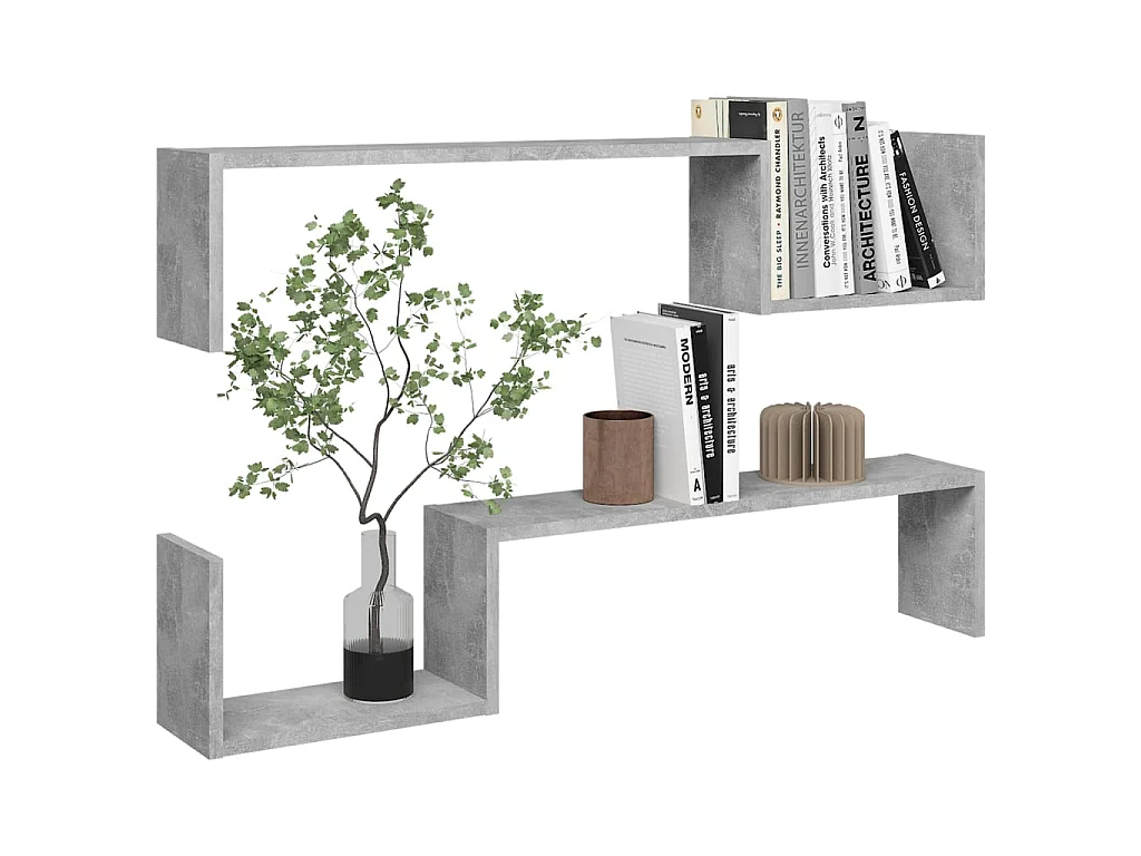 Étagères murales 2 pcs Gris béton 100x15x20