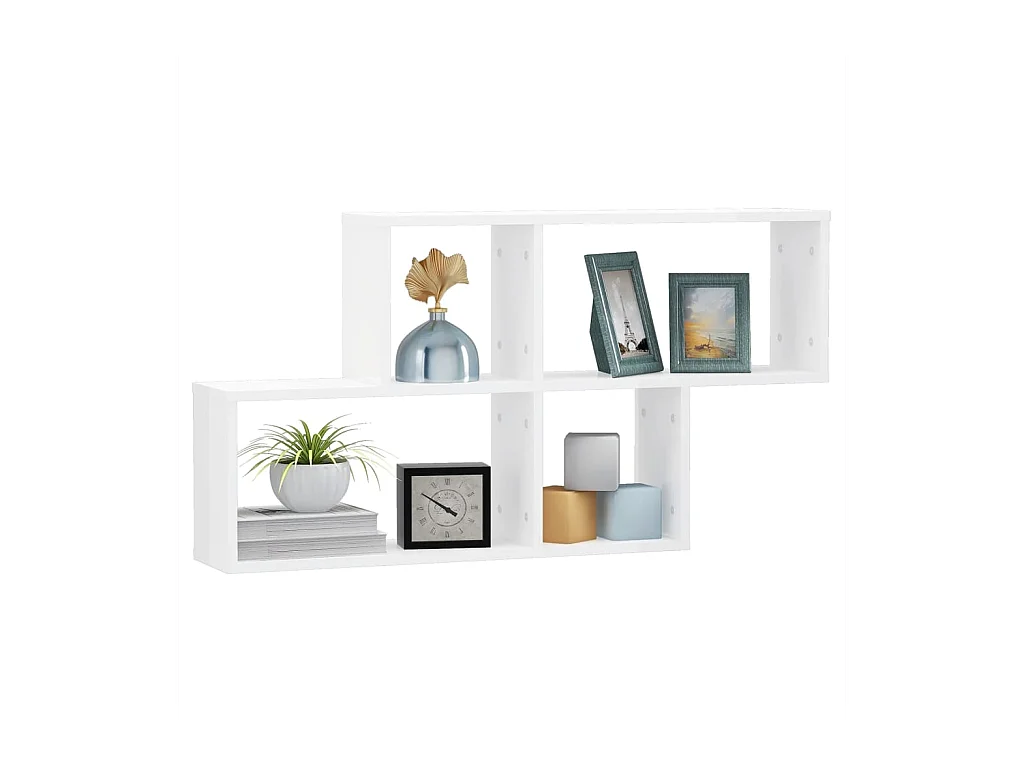 Étagère murale Blanc brillant 100x18x53
