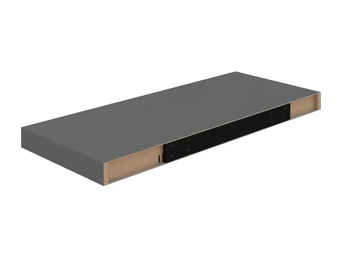 Étagère murale flottante 4 pcs Gris brillant 60x23,5x3,8 MDF