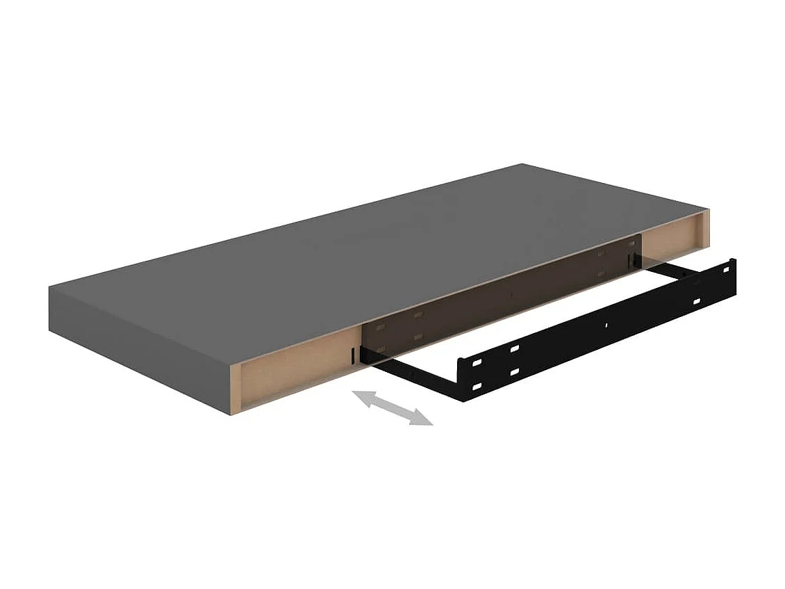 Étagère murale flottante 4 pcs Gris brillant 60x23,5x3,8 MDF