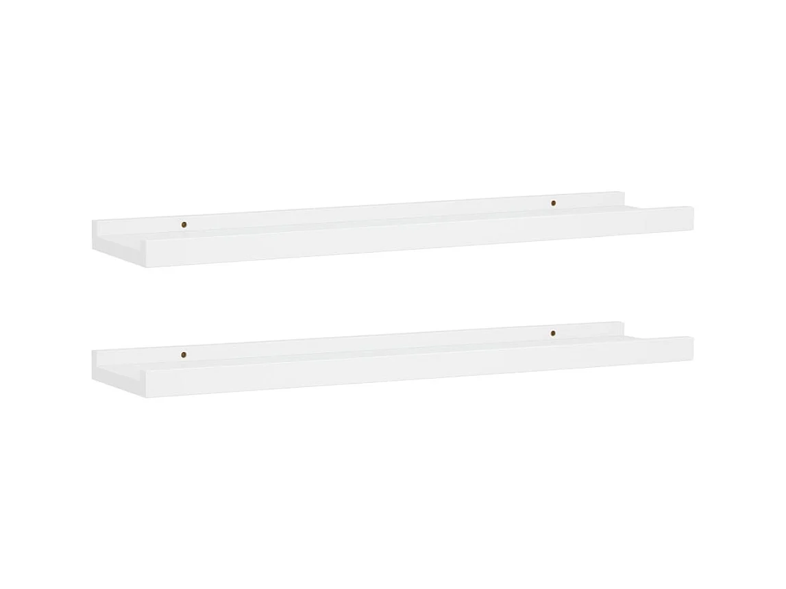 Étagères à rebord pour cadre photo 2 pcs Blanc 60x9x3 MDF