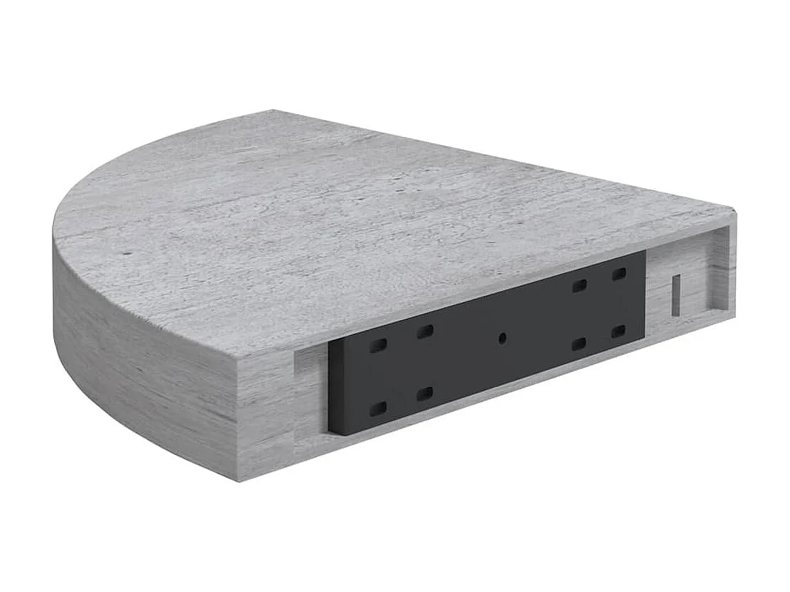 Étagère d'angle murale Gris béton 35x35x3,8 MDF