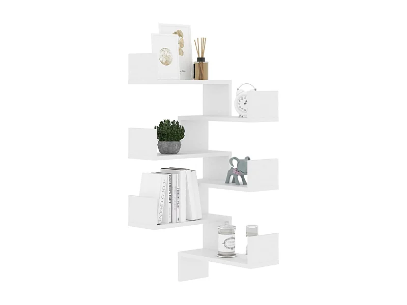 Étagère murale d'angle 2 pcs Blanc 40x40x50