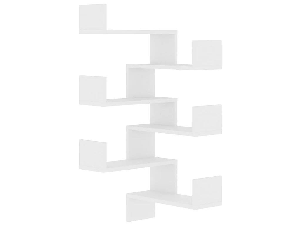 Étagère murale d'angle 2 pcs Blanc 40x40x50