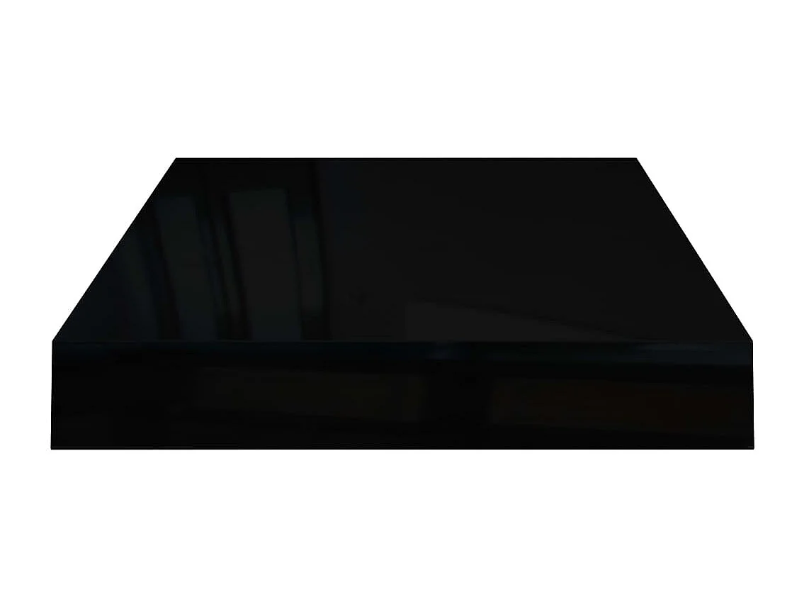 Étagère murale flottante 2 pcs Noir brillant 40x23x3,8 MDF
