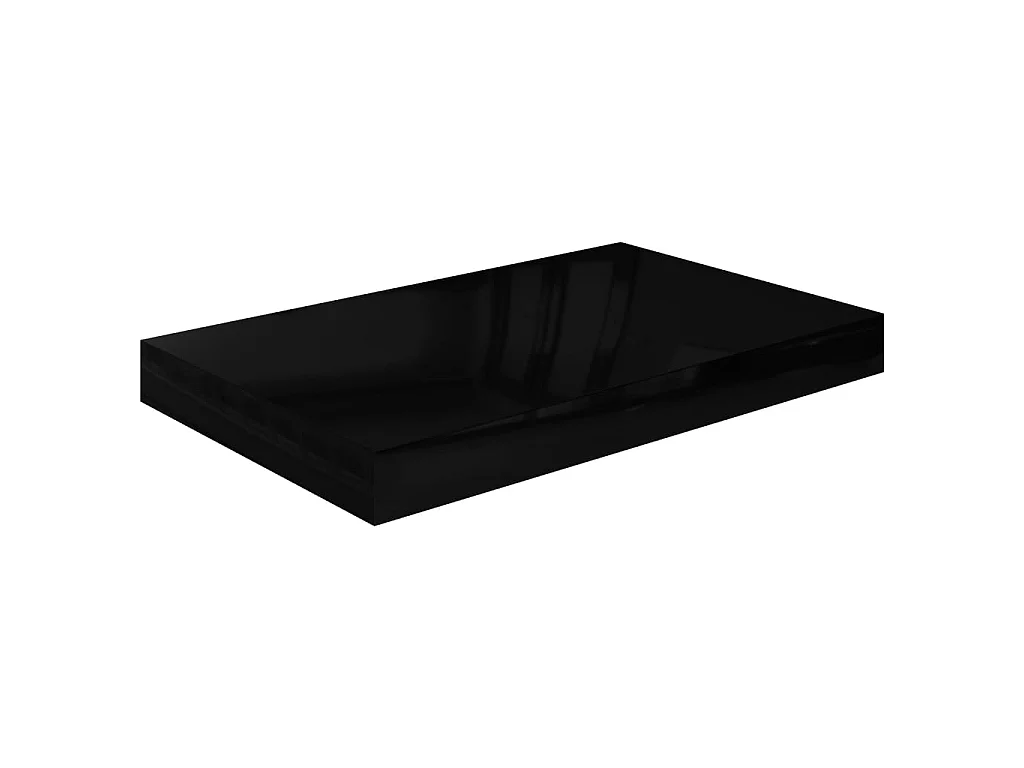 Étagère murale flottante 2 pcs Noir brillant 40x23x3,8 MDF